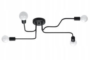 Lampa na Sufit Żyrandol VECTOR 4 Czarny LED SOLLUX