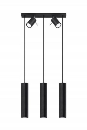 Nowoczesna Lampa wisząca RING 3 czarny GU10 Sollux
