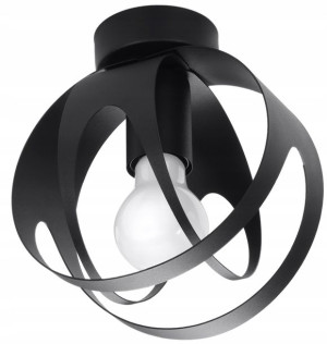 LAMPA SUFITOWA Plafon TULOS czarny STAL E27 SOLLUX