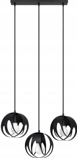 Lampa wisząca sufitowa TULOS 3L czarna STAL SOLLUX
