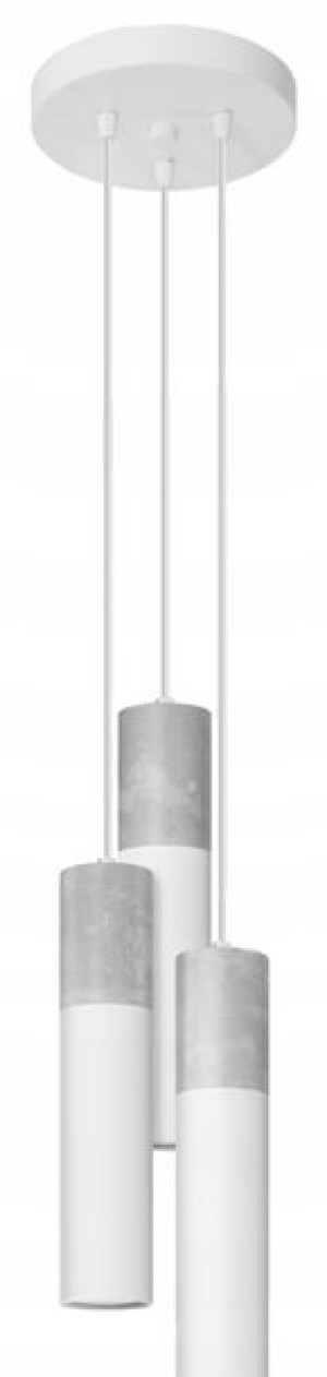 Lampa wisząca BORGIO 3P biały stal + beton GU10