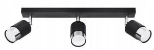 Plafon NERO 3 czarny/chrom ruchome reflektorki