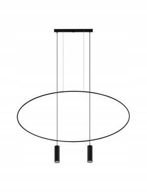 Lampa Wisząca HOLAR 2 Czarna Zwis Sufit Loft LED