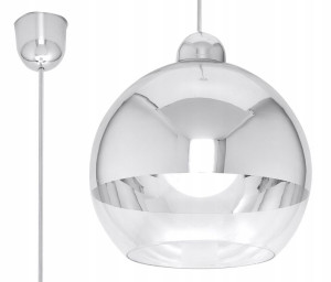 Lampa Wisząca COSMO Chrom Oprawa Kula Zwis Sufit