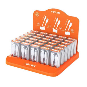 Ekspozytor Biurkowy Vipfan 30 Szt. Kabli Usb Do Usb-c/lightning/micro Usb