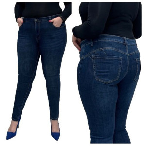 Spodnie Jeans Wysoki Stan Skinny Push Up 44/2xl