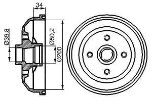 Bębny Hamulcowe Opel Tył Corsa B 93-00 Bosch