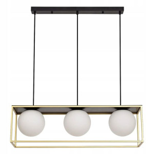 Lampa Wisząca Szklana Czarna Nowoczesna Złota Gold