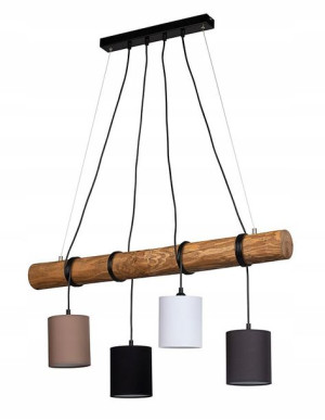 Lampa Wisząca Na Belce Nad Stół Drewniana Abażury