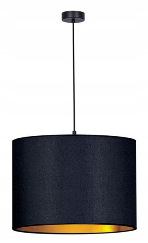 Lampa Wisząca Z Abażurem Nowoczesna == Czarnozłota