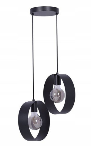 Lampa Wisząca Metalowe Okręgi Loft Regulowany Zwis