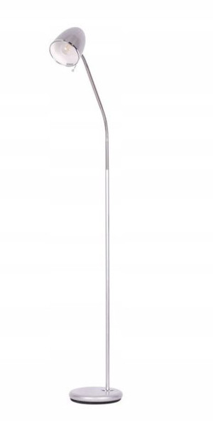 Lampa Podłogowa Stojąca Metalowa Ruchoma = Srebrna