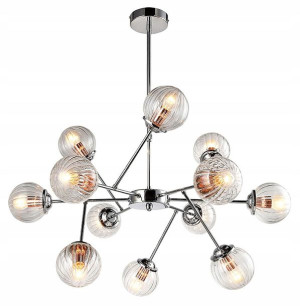 Lampa Wisząca Szklane Klosze Chrom W Stylu Glamour