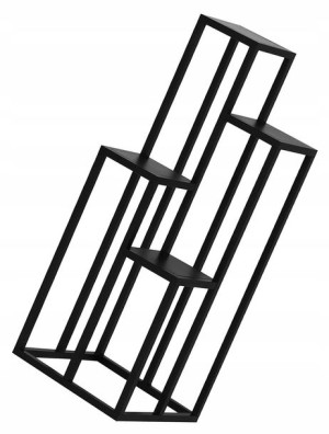 Stojak Na Kwiaty Poczwórny Metalowy Loft == Czarny