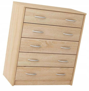 Komoda Klasyczna 5 Szuflad Uchwyty Minimalistyczna