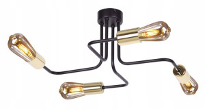 Lampa Sufitowa Loftowa Metalowa == Wygięte Ramiona