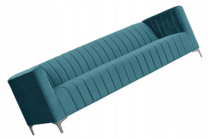 Sofa Do Salonu Welurowa Pikowana 3-osobowa Kolory