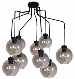 Lampa Wisząca Do Salonu 9 Zwisów == Szklane Klosze