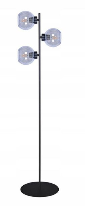 Lampa Stojąca Podłogowa Loftowa = 3 Szklane Klosze