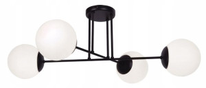 Lampa Sufitowa Patyki Ze Szklanymi Kloszami Czarna