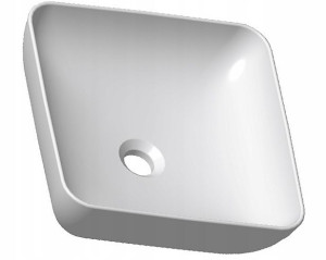 Nablatowa Umywalka Łazienkowa Ceramiczna = Kwadrat