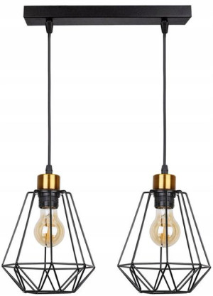Lampa Wisząca Druciana Podwójna Industrialna Metal
