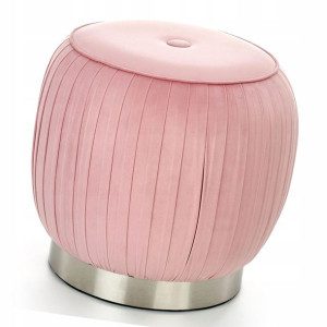 Welurowy Puf Tapicerowany Glamour Do Salonu = Pufa