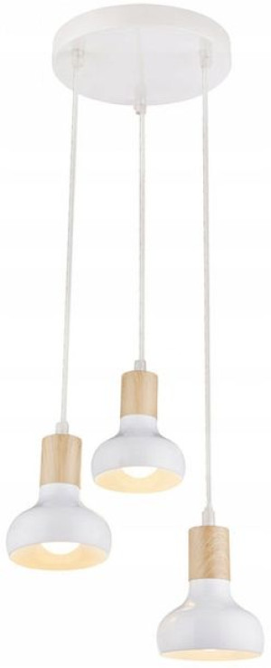 Nowoczesna Lampa Wisząca 3 Zwisy Nad Stół == Biała