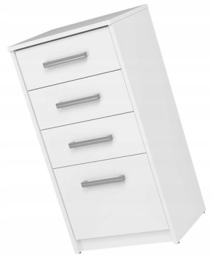 Komoda Z Szufladami Wąska Minimalistyczna == Biała