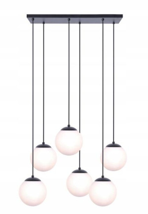 Lampa Wisząca Nad Stół Wyspę 6 Zwisów Szklane Kule