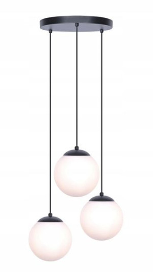 Lampa Wisząca Nad Stół == 3 Szklane Okrągłe Klosze
