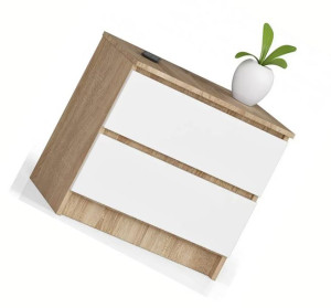 Komoda Minimalistyczna Bez Uchwytów Dwie Szuflady