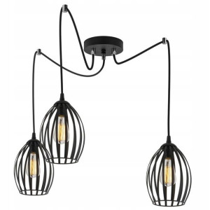 Lampa Wisząca Pająk Industrialna Druciana 3 Klosze