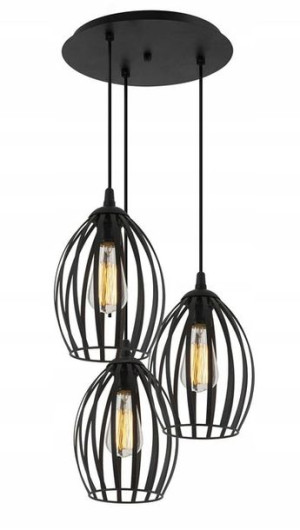 Lampa Wisząca Druciana Potójna Nad Stół Regulowana