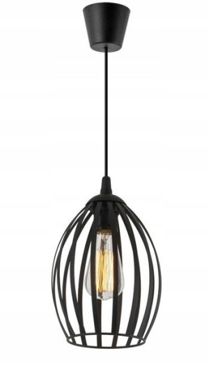 Lampa Wisząca Druciana Loftowa Industrialna Czarna