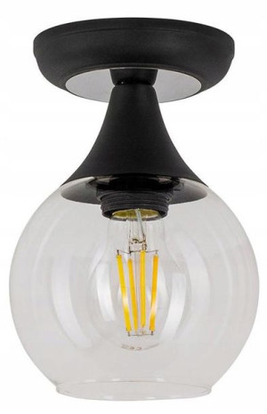 Lampa Sufitowa Szklana Do Kuchni Salonu === Czarna