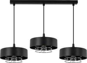 Lampa Wisząca Potrójna Industrialna Nad Stół Czerń