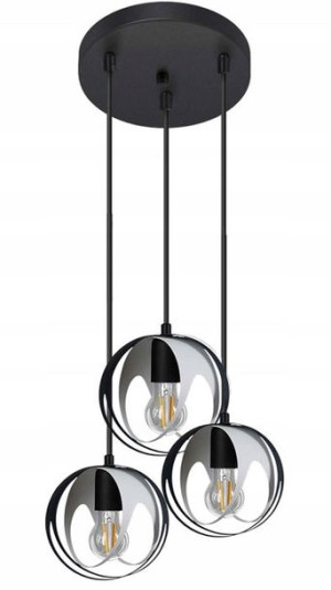 Lampa Wisząca Potrójna Loftowa Regulowana Metalowa