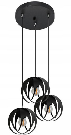 Lampa Wisząca Do Salonu Kuchni = 3 Metalowe Klosze
