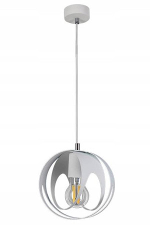 Lampa Wisząca Nad Stół Wyspę Loftowa Biała = Metal
