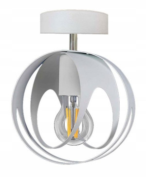 Biała Lampa Sufitowa Loft Metalowa Kula Do Salonu