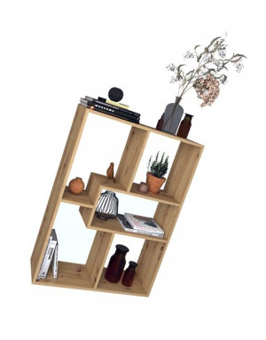 Regał Do Salonu Minimalistyczny Dąb Artisan Niski