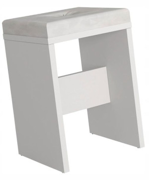 Taboret Kuchenny Tapicerowany Minimalistyczny Biel