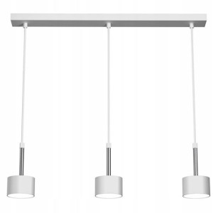 Wisząca Lampa Nad Stół Potrójna == Biało-srebrna