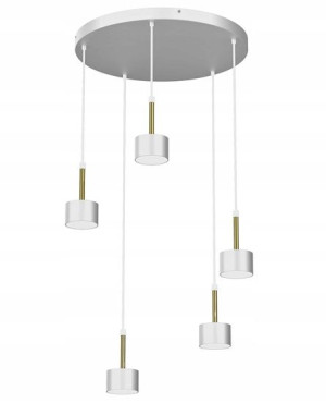 Wisząca Lampa Z Abażurami Biało-złota Nad Stół
