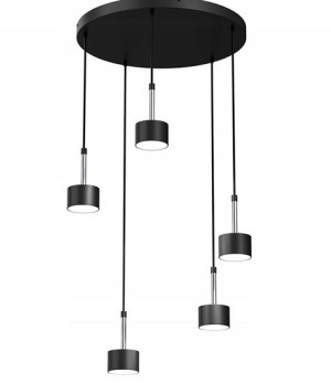 Lampa Wisząca Do Salonu Nowoczesna Czarno-srebrna