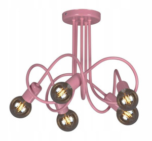 Lampa Sufitowa Dla Dziewczynki Różowa = Nowoczesna