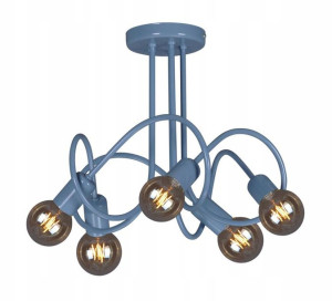 Lampa Sufitowa Młodzieżowa Designerska = Niebieska