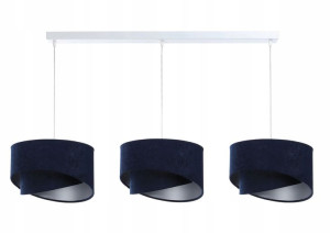 Granatowa Lampa Wisząca Nad Stół Do Salonu = Welur