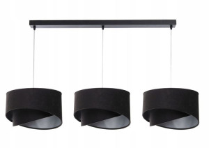 Lampa Wisząca Do Salonu Nad Stół Potrójna Welurowa